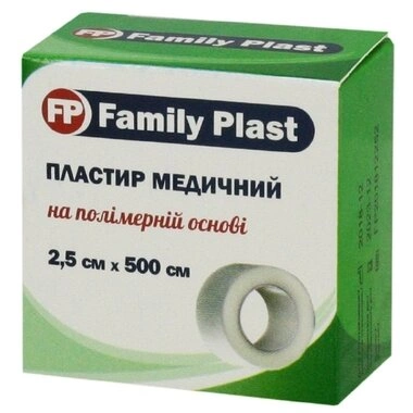 Пластырь Фемили Пласт (FamilyPlast) катушка на полимерной основе размер 2,5 см*5 м 1 шт