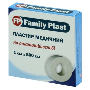 Пластырь Фемили Пласт (FamilyPlast) катушка на тканевой основе размер 1 см*5 м 1 шт
