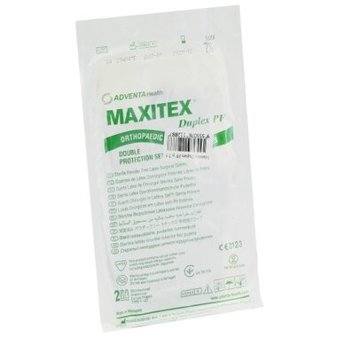 Рукавички хірургічні латексні стерильні Максітекс дюплекс PF (Maxitex Duplex PF) неприпудрені розмір 7,5 1 пара