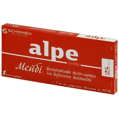 Тест-смужка Алпе ін-вітро мейбі (Alpe in-vitro Maybe) для визначення вагітності високочутливий  1 шт