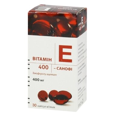 Вітамін E- Санофі капс. 400 мг фл. №30
