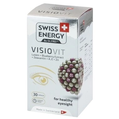 Свісс Енерджи Візіовіт (Swiss Energy Visiovit) з лютеїном, екстрактом чорниці та зеаксантином + вітаміни A, E + Zn  капс. №30