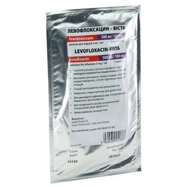 Левофлоксацин-Виста раствор для инфузий 5 мг/мл контейнер 100 мл