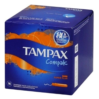 Тампони Тампакс Компак Супер Плюс (Tampax Compak Super Plus) з аплікатором 16 шт