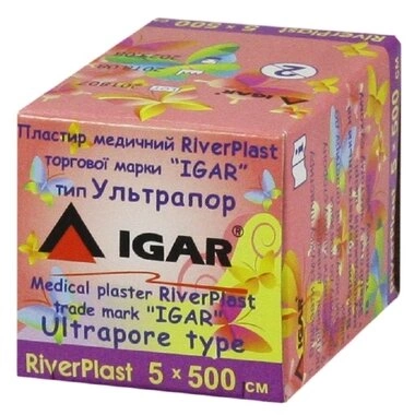 Пластир Ріверпласт Ігар (RiverPlast) ультрапор розмір 5 см * 5 м