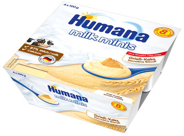Пудинг Хумана (Humana) манный с печеньем с 8 месяцев 4*100 г