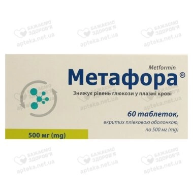 Метафора таблетки покрытые плёночной оболочкой 500 мг №60
