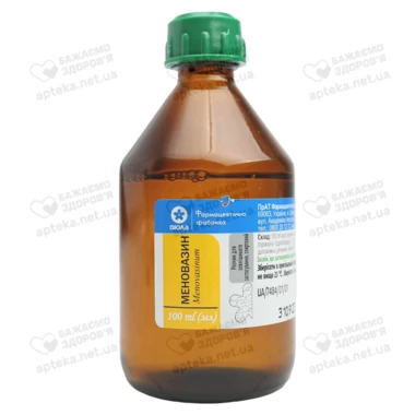 Меновазин розчин спиртовий для зовнішнього застосування флакон 100 мл