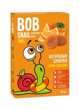 Цукерки натуральні Равлик Боб (Bob Snail) хурма-апельсин 120 г