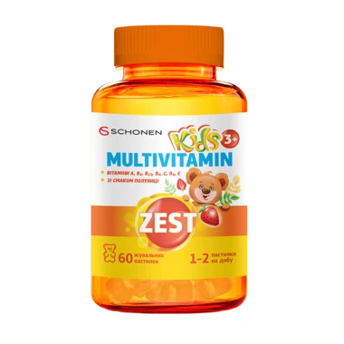 Зест (ZEST) Кидз Мультивитамин, жевательные пастилкив форме мишек для детей №60