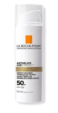 Ля Рош (La Roche-Posay) Антгелиос Коррект средство солнцезащитное антивозрастное для чувствительной кожи лица против морщин и пигментации SPF50 50 мл