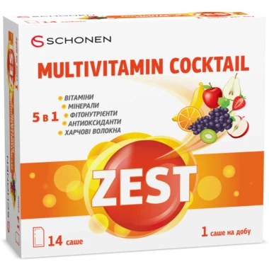 Зест (ZEST) Мультивітамінний коктейль саше №14