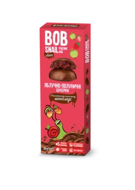 Конфеты натуральные Улитка Боб (Bob Snail) яблоко-клубника в бельгийском молочном шоколаде 30 г