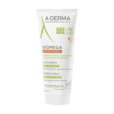 А-Дерма (A-Derma) Екзомега Контрол лосьйон пом'якшуючий для сухої та атопічної шкіри для обличчя та тіла 200 мл