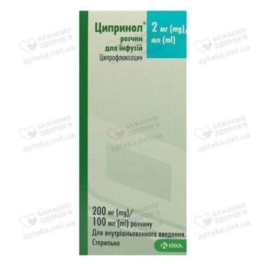 Ципринол раствор для инфузий 200 мг флакон 100 мл