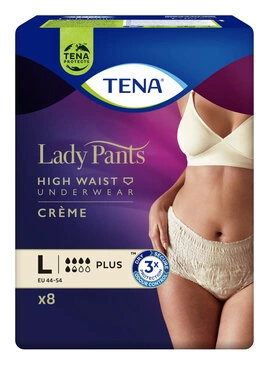 Подгузники-трусы урологические Тена Леди Пантс Плюс (TenaLady Pants Plus) размер L цвет кремовый 8 шт