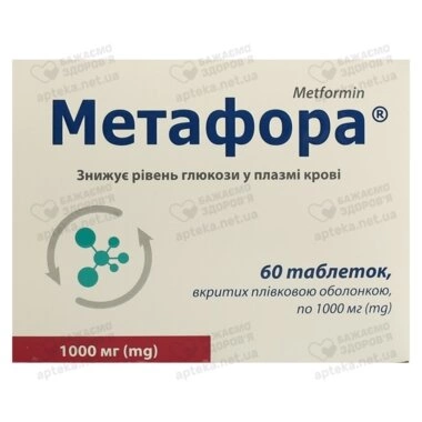 Метафора таблетки покрытые плёночной оболочкой 1000 мг №60 (6х10)