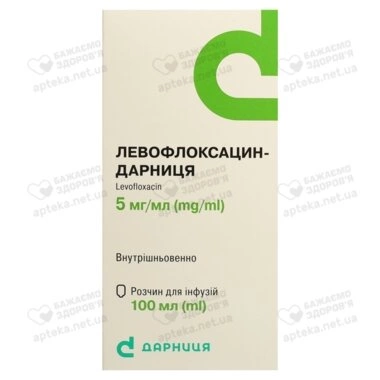 Левофлоксацин-Дарница раствор для инфузий 500 мг флакон 100 мл