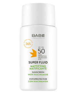 Бабе Лабораторіос (Babe Laboratorios) сонцезахисний матуючий супер флюїд для всіх типів шкіри SPF50 50 мл
