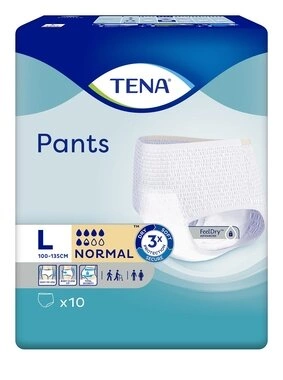 Подгузники-трусы для взрослых Тена Пантс Нормал Лардж (Tena Pants Normal Large) размер 3 10 шт