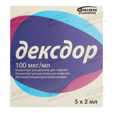 Дексдор концентрат для інфузій 100 мкг/мл ампули 2 мл №5