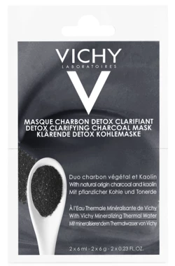 Віши (Vichy) Маска-детокс для обличчя з вугіллям і каоліном для глибокого очищення 6 мл 2 шт
