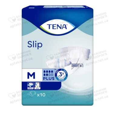 Підгузники для дорослих Тена Сліп Плюс Медіум (Tena Slip+ Medium) розмір 2 10 шт