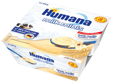 Пудинг Хумана (Humana) манний з ваніллю з 8 місяців 4 упаковки по 100 г