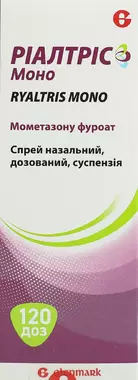Ріалтріс Моно спрей назальний дозований суспензія 50 мкг/доза флакон з насосом-розпилювачем 120 доз