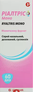 Ріалтріс Моно спрей назальний дозований суспензія 50 мкг/доза флакон з насосом-розпилювачем 60 доз