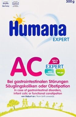 Смесь Хумана (Humana) AC Expert при коліках, запорах, желудочно-кишечных растройствах с 0 месяцев 300 г