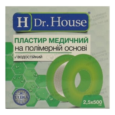 Пластир Доктор Хаус (Dr.House) медичний на полімерній основі розмір 2,5 см*500 см 1 шт