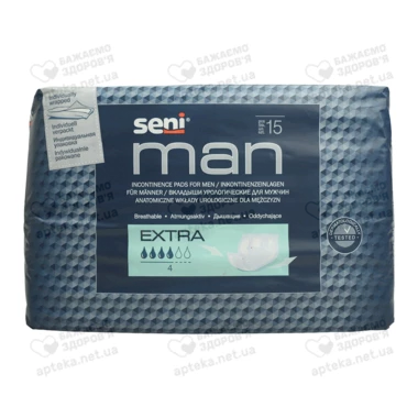Прокладки урологические мужские Сени Мен Экстра (Seni Men Еxtra) 15 шт
