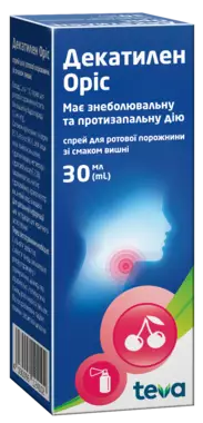 Декатилен Оріс спрей для ротової порожнини 1,5 мг/мл флакон 30 мл