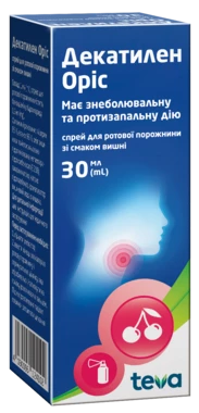 Декатилен Оріс спрей для ротової порожнини 1,5 мг/мл флакон 30 мл