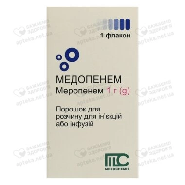 Медопенем порошок для ін'єкцій 1000 мг флакон №1