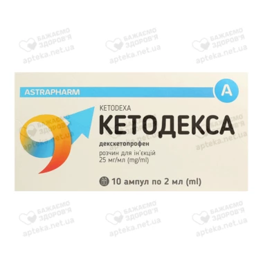 Кетодекса розчин для ін’єкцій 25 мг/мл ампули 2 мл №10