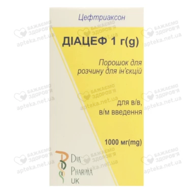 Діацеф порошок для ін'єкцій 1000 мг флакон №1
