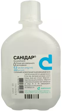 Санідар розчин для зовнішнього застосування 0,2 мг/мл флакон 200 мл