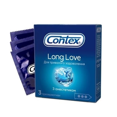 Презервативы Контекс (Contex Long Love) с анестетиком 3 шт
