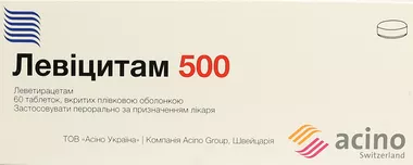 Левіцитам таблетки вкриті оболонкою 500 мг №60