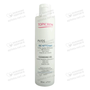 Топикрем (Topicrem) PV/DS очищающий гель для тела и волос 200 мл