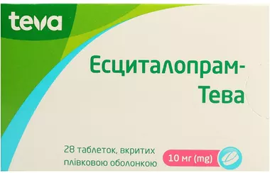 Есциталопрам-Тева таблетки вкриті оболонкою 10 мг №28
