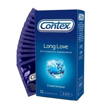 Презервативи Контекс (Contex Long Love) з анестетиком 12 шт
