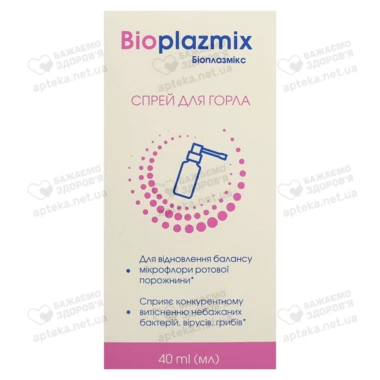 Биоплазмикс спрей для горла флакон 40 мл