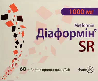 Діаформін SR таблетки 1000 мг №60
