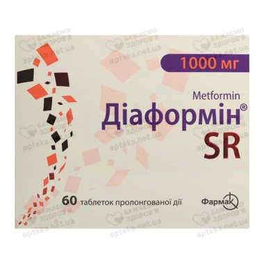 Діаформін SR таблетки 1000 мг №60
