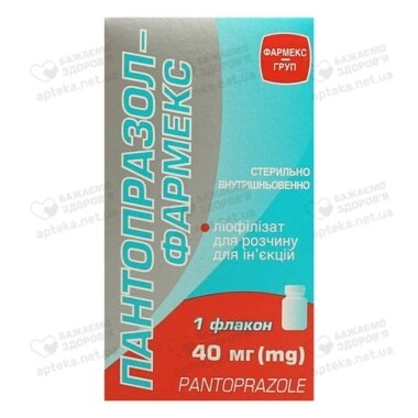 Пантопразол-Фармекс лиофилизатдля раствора для инъекций 40 мг флакон №1
