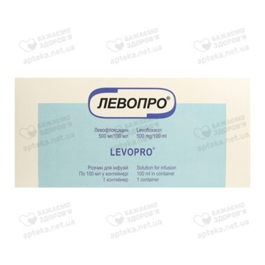 Левопро розчин для інфузій 500 мг флакон 100 мл