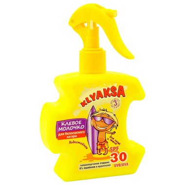 Молочко-спрей Клякса (Klyaksa) дитяче для безпечної засмаги SPF30 200 мл